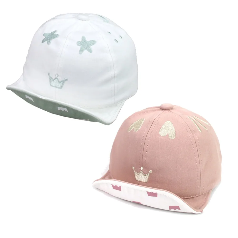 

Cute Heart Crown Baby Girl Hats Cotton Baby Accessories Newborn Toddler Baseball Cap Adjustable Summer New Baby Hats For 3-18M
