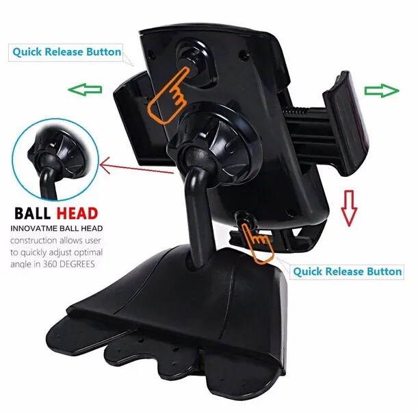 

ABS Rotary Phone Car CD Slots Holders Stands For Xiaomi Pocophone F1,Mi Play,Mi Note 3 2,mi 5 5s Plus,Redmi 4a 3S 4 Prime 3X