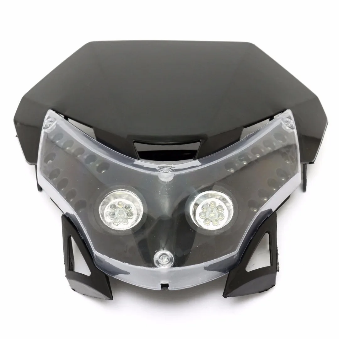 

New Arrival 1pc Universal Fairing Head Lamp Motorcycle LED Headlight For Most Dirt Bikes Streetbike DC12V 10W