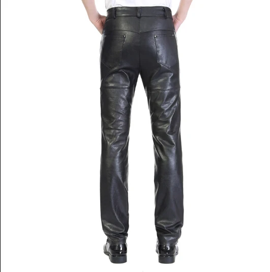 Мужские кожаные брюки из козьей кожи с защитой от ветра|leather pants men|pants menleather men |
