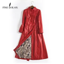 Pinky Is Black 2017 New Arrival Women Autumn Winter Faux Leather Jackets Lady Fashion S-5XL Long Motorcycle Women Coat Outwear Pinky Is Black 2017 New Arrival Women Autumn Winter Faux Leather Jackets Lady Fashion S-5XL Long Motorcycle Women Coat Outwear