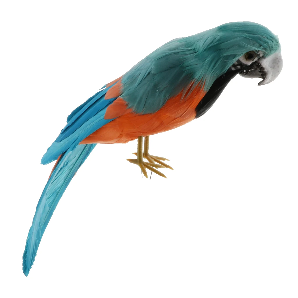 Simulation Parrot Model Artificial Feather Bird Animal Figurine Home Garden Sculptures Yard Law Ornament Decor Fancy Dress Party