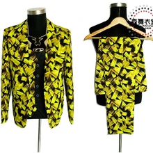 S-5XL! стереоскопический 3D Модели Нерегулярные геометрические узоры Мужская мода певица сценические костюмы шт