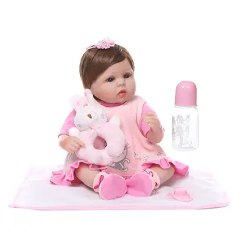 

48cm Reborn Doll Realistic Soft Silicone Vinyl Newborn Babies Toy Girl Princess Rabbit Clothes Pacifier Lifelike Handmade Gift