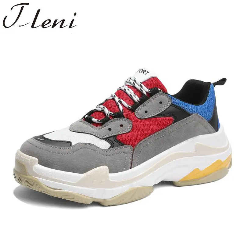 

Tleni Men Trainers Breathable Sneakers Luxury Brand Shoes running male shoes zapatillas Red Black Gym Shoes ZE-50