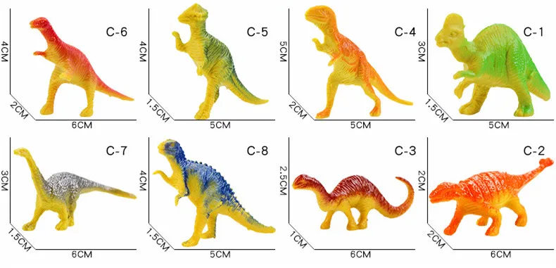 10pcs Action Toy Figures dinosaur world Tyrannosaurus Dragon Dinosaur Toys Plastic Dolls Animal Collectible Model Furnishing Toy (2)