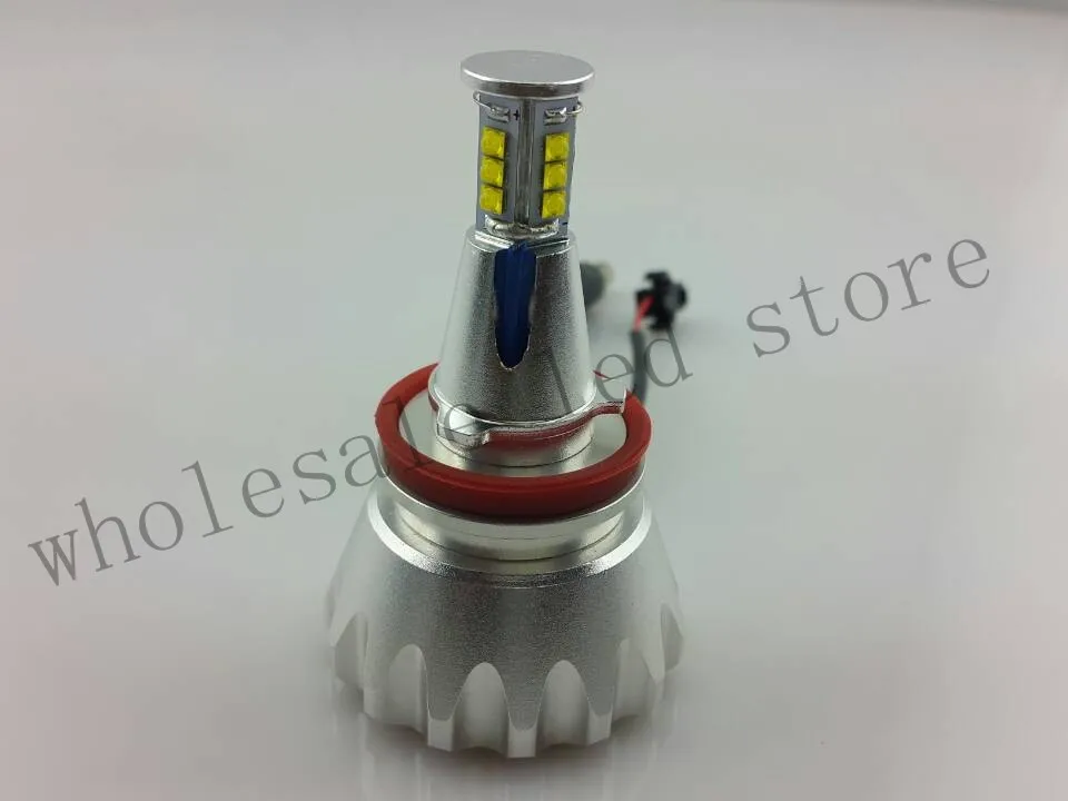 

2X 60W Led Marker Angel Eyes Bulbs case for BMW E92 H8 (TYPE 21) 2000LM Error Free CREE-XPE-R5 with mini fan Freeshipping GGG