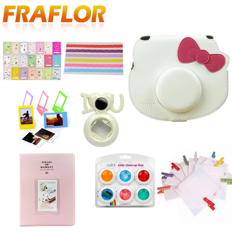 

Camera Accessories For Fujifilm Instax Mini HELLO KITTY Instant Film Photo Bundles Set Camera Case Bag Filters Album Selfie Lens