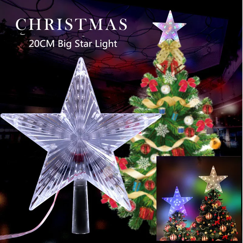 

8 Modes Flash LED Star Light 20cm Big Star Lamp Hang on Christmas Tree Decor Light Waterproof Single Fairy Light Party Wedding