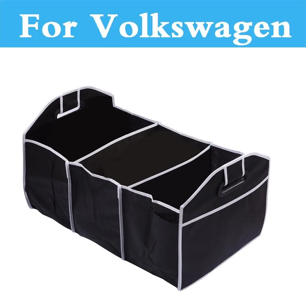 Portable Foldable Car Organizer 3 Sections Trunk Back Storage Box For
