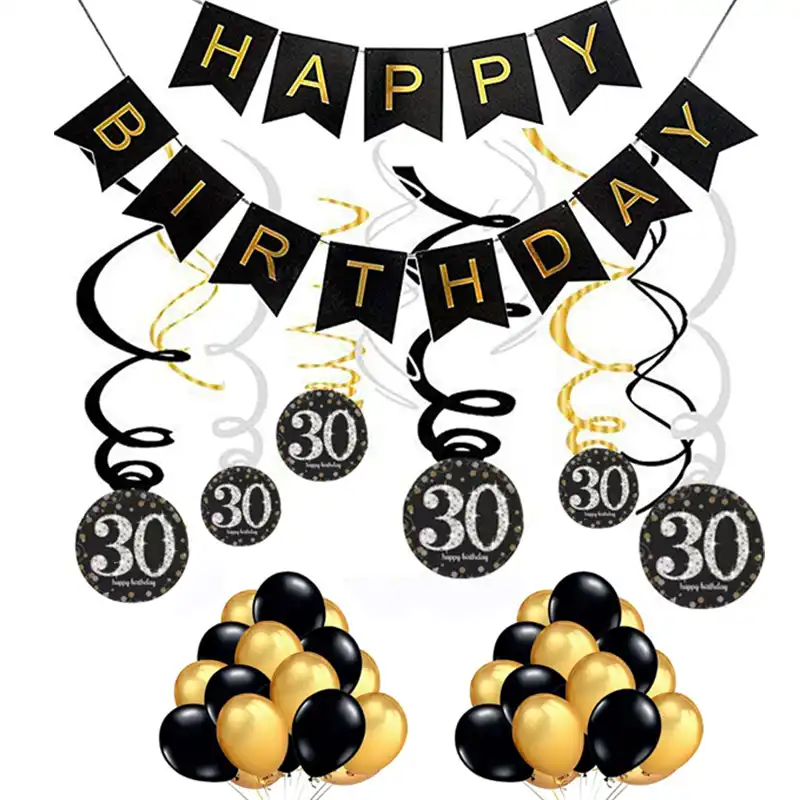 Индивидуальность, украшение на день рождения, Черное золото, 18, 30, 40, 50, 60, 70, украшения для девочек на день рождения, для взрослых, Висячие каче...