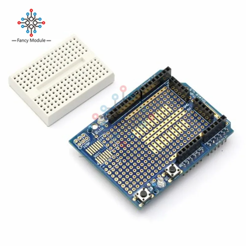 

Proto Shield Prototype Expansion Board SYB-170 MINI Solderless Breadboard For Arduino UNO R3 MEGA328P ATMEGA328P ProtoShield