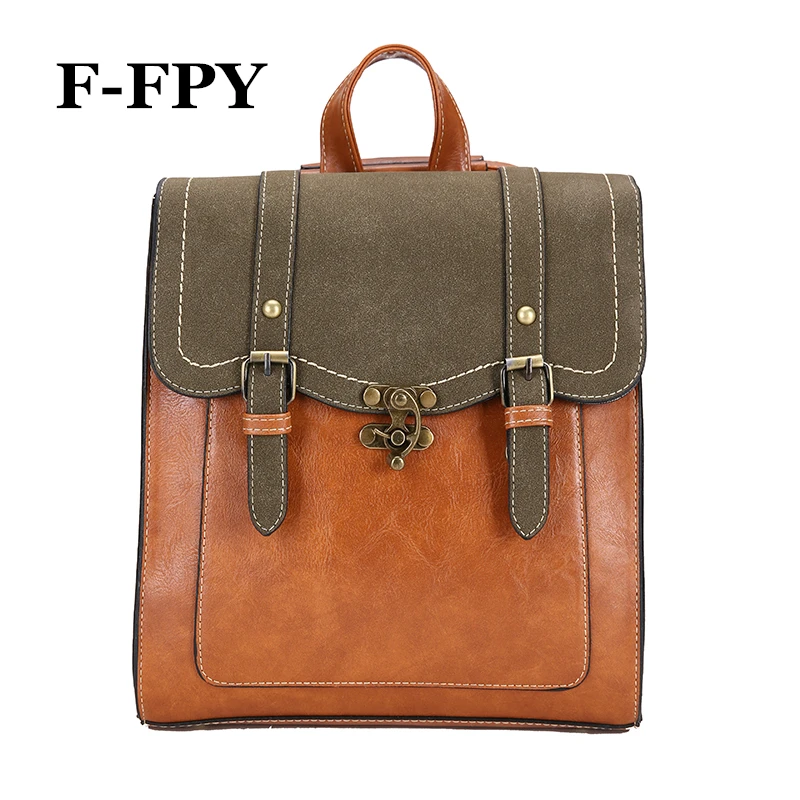 

Vintage Women Backpack High Brand Design Quality pu Leather Female Travel Shoulder Bag Ladies Rucksack Teenagers Hot School Bags