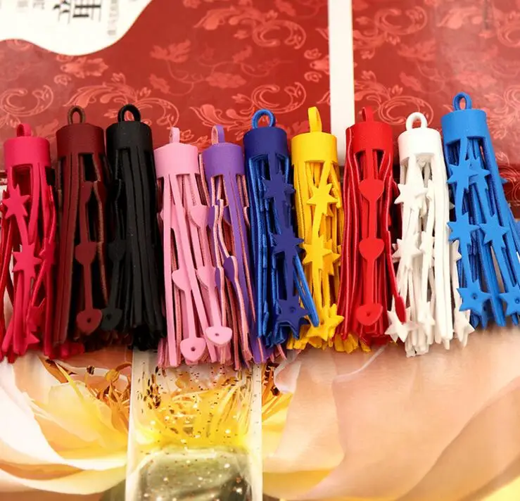 

30pcs 8cm length Stars and heart-shaped modelling Artificial leather accessories/accessories parts/diy material