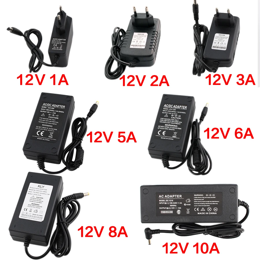 AC DC 220 В до 12 в источник питания 1A 2A 3A 5A 6A 8A трансформатор регулируемое зарядное
