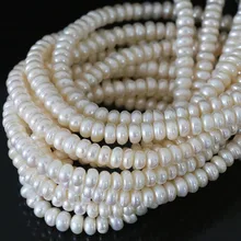 Charms white natural pearl beads cultured freshwater abacus elegant for women Fashion jewelry making 15inch B1336