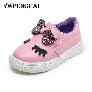 

YWPENGCAI Spring Autumn Girls Shoes Cute Sequined Bowtie School Princess Shoes Size 21-30 Baby Toddler Girl Shoes