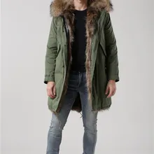 Модные сохраняющие тепло натуральные цвета Зимние мужские меховые пальто Mr Mrs парка с подкладкой из лисьего меха