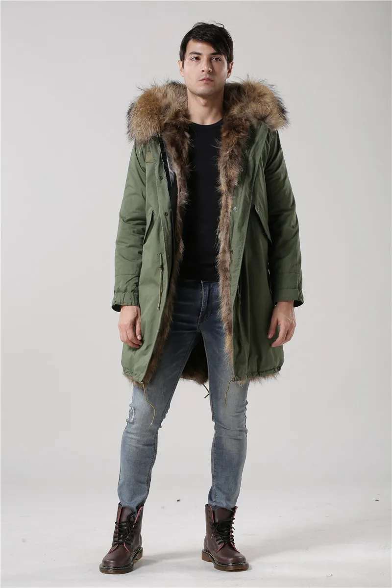 2016 Fashionable keep warm natural color winter Mr Mrs male fur coats hood fox fur lining parka