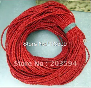 

s4573 Wholesale 100meters RED Braided cord Beading Cord Finding 3MM