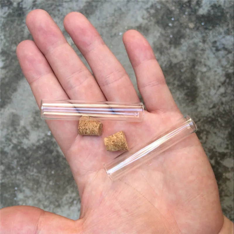 4ml 12*60mm Small Glass Vials Jars Test Tube With Cork Stopper Empty Glass Transparent Mason Jars Bottles 100pcs