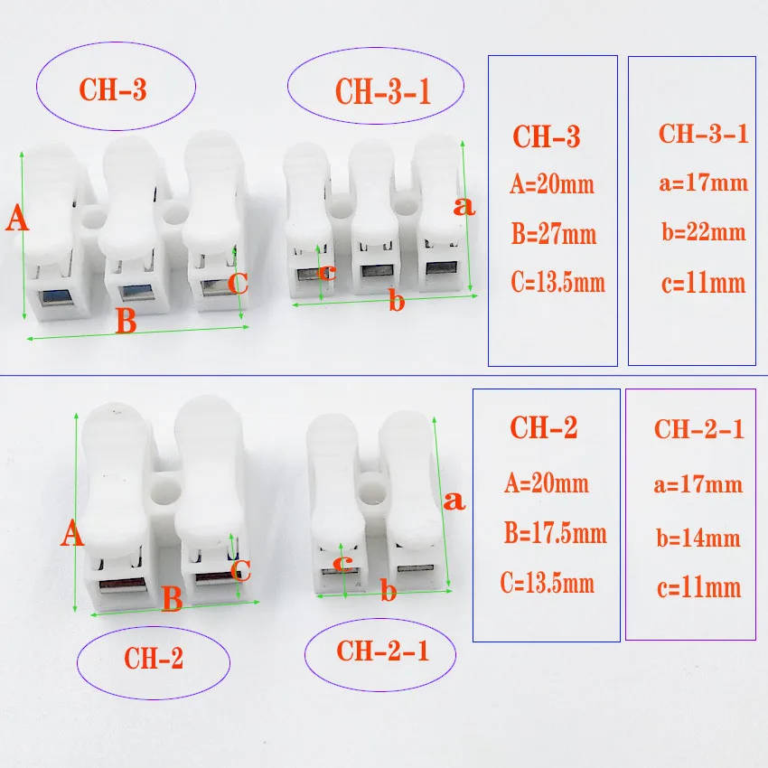 20 шт./лот светодиодные полосы света Быстрый провод Соединительный CH-3 CH-2 Весна провода разъемы зажим для электрического кабеля клеммный блок разъем