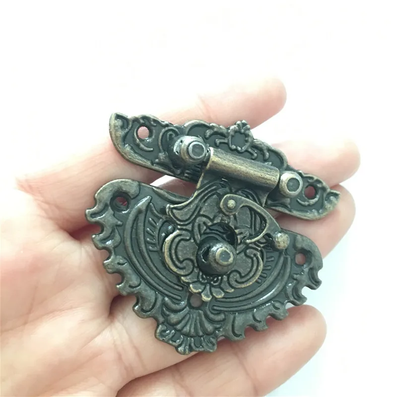 8Pcs Antique Alloy Latches Catches Hasps Solid Clasp Buckles Agraffe Small Lock For Wooden Box Hardware 55*48mm | Обустройство дома