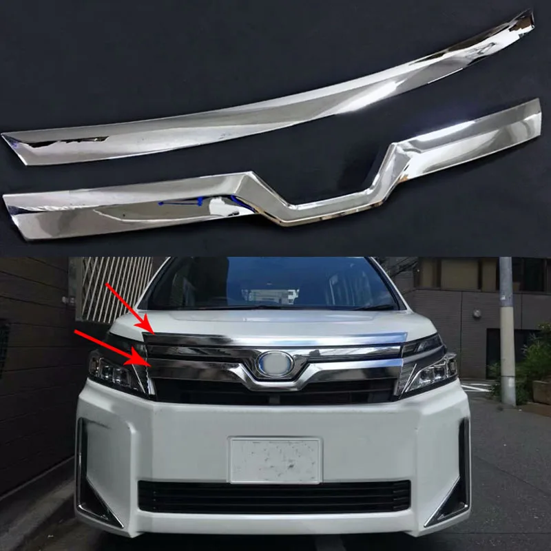 

High quality ABS Chrome Front Upper Grille grille trims Grills Frames Decoration For Toyota Voxy Noah R80 2017 2018 2019