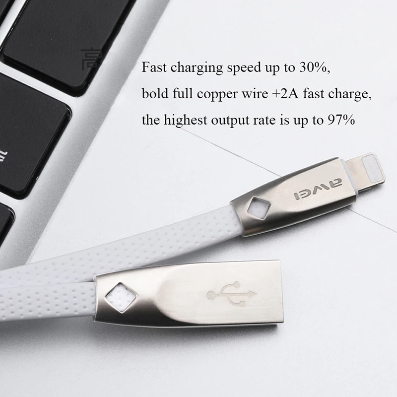 Awei CL 95 Usb кабель для iphone Xs max Xr X 8 7 6 plus 6s 5 ipad mini зарядное устройство мобильных