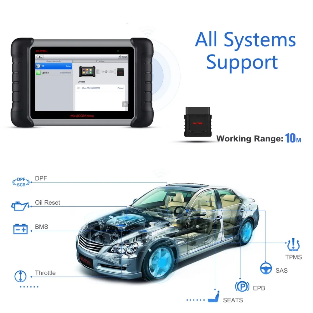 Autel MK808BT OBD2 Авто диагностический сканер диагностический инструмент автомобильный диагностический сканер для Renault Opel Volvo BMW VW SAAB obdii obd ii сканер