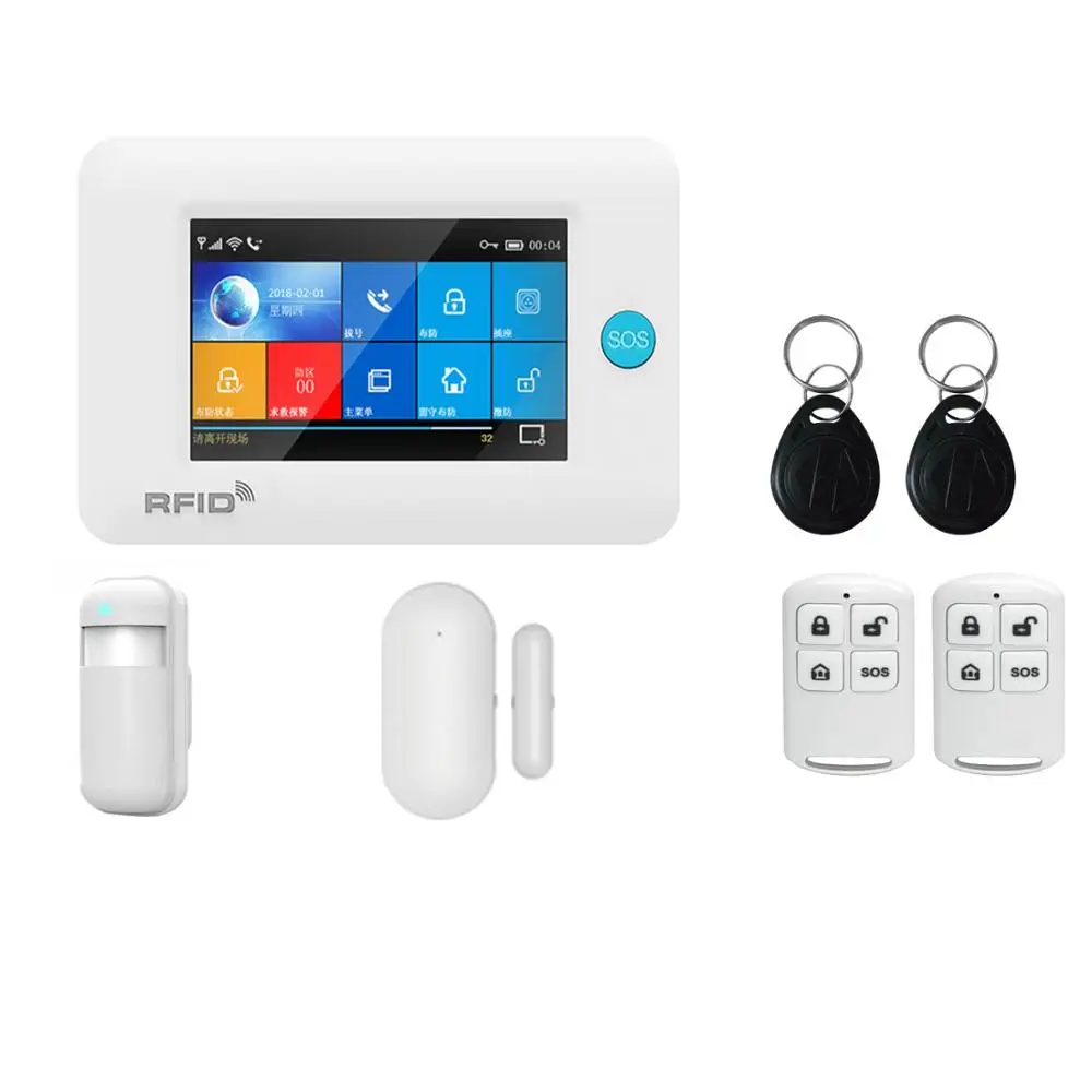 Kit 1 Беспроводная WiFi 3g GSM GPRS интеллектуальная домашняя сигнализация 4,3 дюймовый сенсорный экран приложение дистанционное управление для умная домашняя охранная система - Цвет: Kit 1