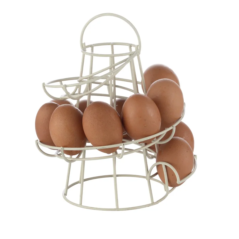 YONTREE 1 Pc Iron Spiral Egg Racks Quality Creative White Black Kitchen