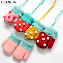 TELOTUNY/ г.; модные теплые вязаные варежки с веревкой для маленьких мальчиков и девочек; перчатки; IU20