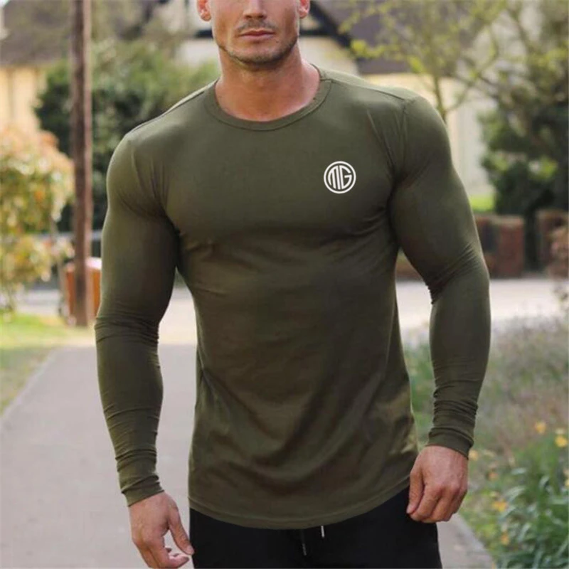 Muscle fit t shirts long sleeve Clearance