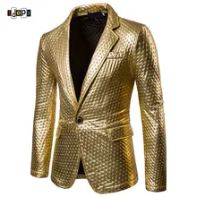 Idopy блейзер для мужчин s ночной клуб сценический мужской золотой серебряный костюм на Хэллоуин Куртка модный костюм певицы облегающая одежда для мужчин