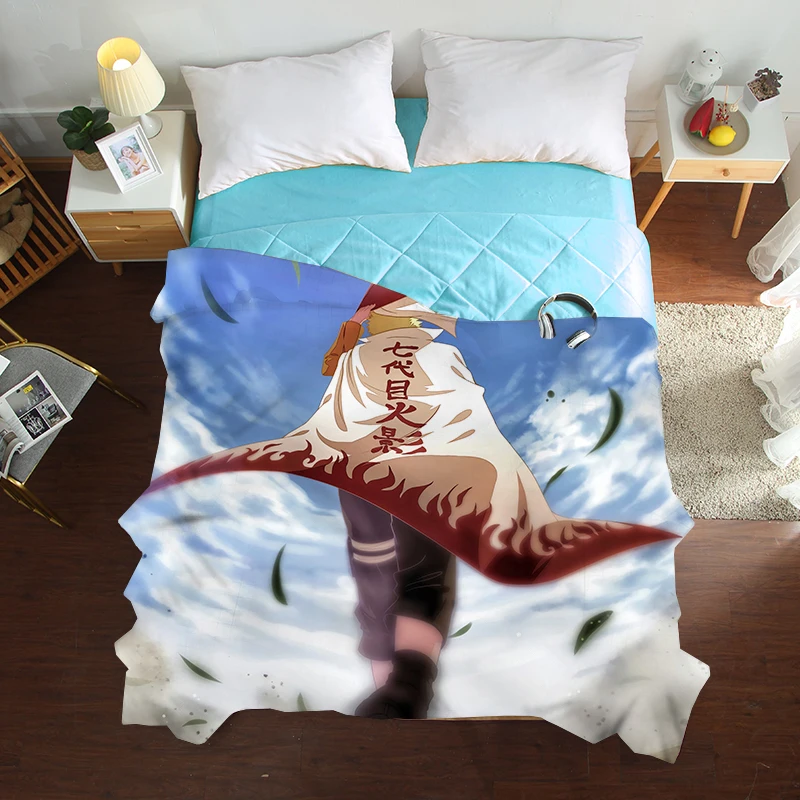 1pcs Japanese anime Quilt Summer Comforter Bedding Cotton Bed Spread Cover 3D Prints Cartoon Bedroom Decor Boys and girls Set | Дом и сад