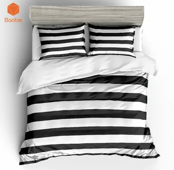 

2/3 Pcs Black and White Striped Bedding Set With Pillowcase Queen King Bed Linen Duvet Cover Set Quilt Cover Home Textile