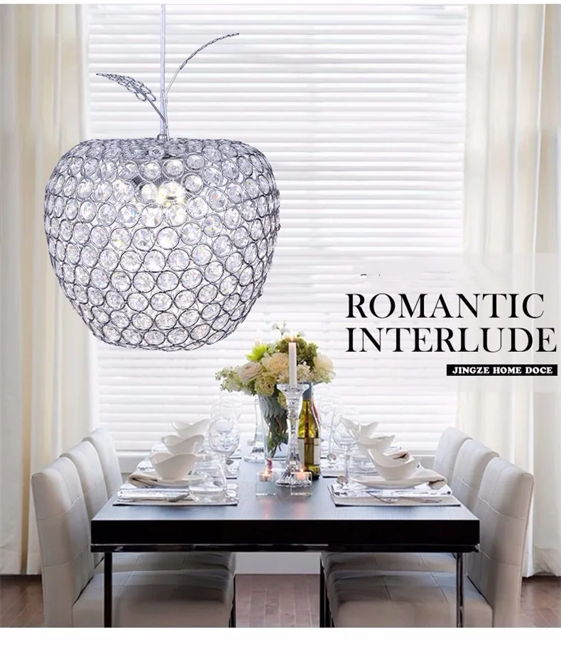 

Modern Pendant Lights Apple Crystal Light Pendant Lamp Circles Cool White/Warm White Diameter 15cm Home Lighting Bedroom Lights