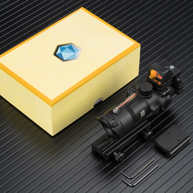 Оптический прицел Trijicon ACOG 4X32 оптический CAHEVRON сетка волоконно зеленая красная с RMR