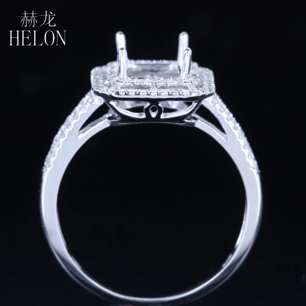 HELON, 0.3CT, натуральный бриллиант, полукрепление, кольцо, Установочное, твердое, 10 к, белое золото, изумрудная огранка, 8 мм x 6 мм, обручение, роскошное кольцо, ювелирное изделие