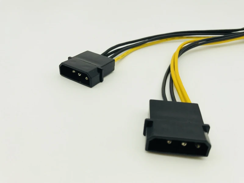 Dual 4P to 8P Graphics Card Power Cable Dual 4Pin to 8Pin Video Card Power Supply D Port Graphics Card Cables for Mining