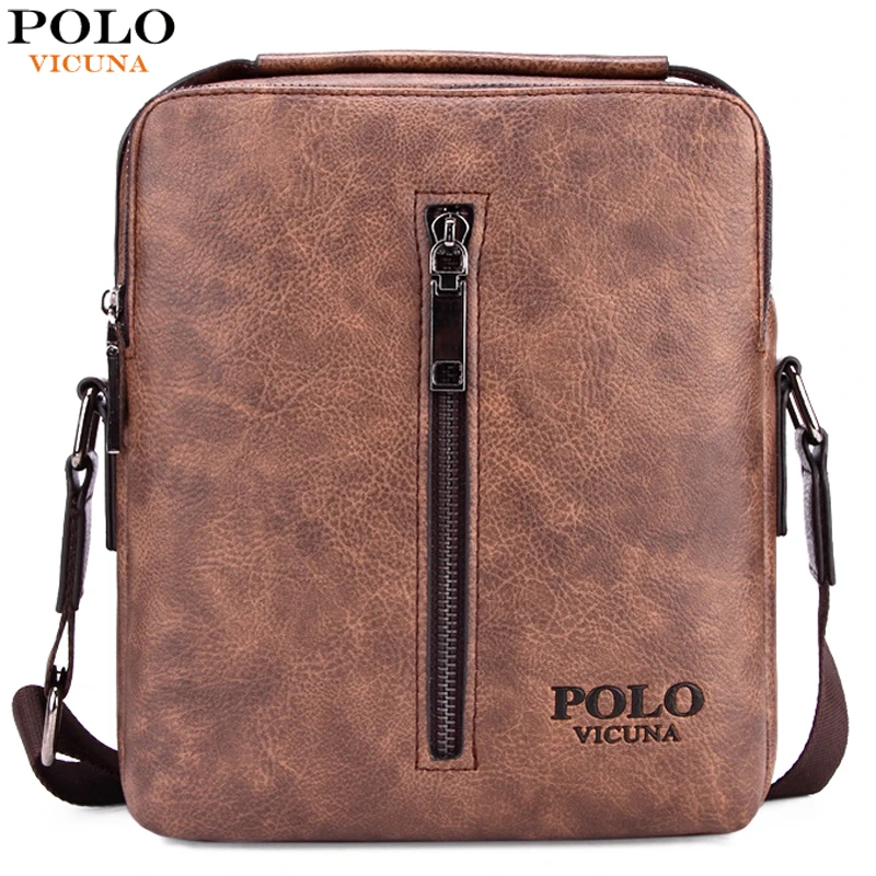 POLO VICUNA Casual Business Frosted Leather Mens Handbag With Short ...