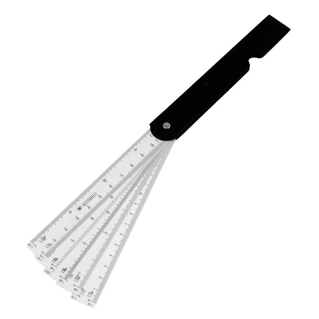 

BUTTERFLY Folding design Plastic architect / engineer ruler White + black