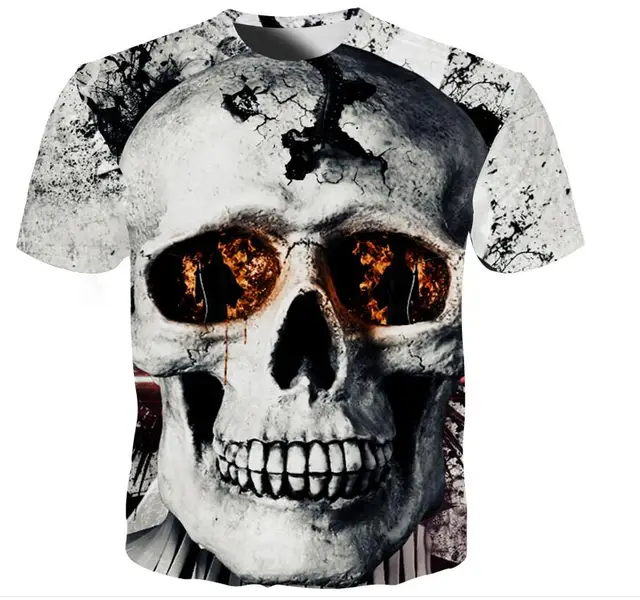 YFFUSHI New Male/Female 3d t shirt Unique Iron Skull Print 3d Hip Hop Tees Summer Cool Black T-shirt Men Plus Size 5XL