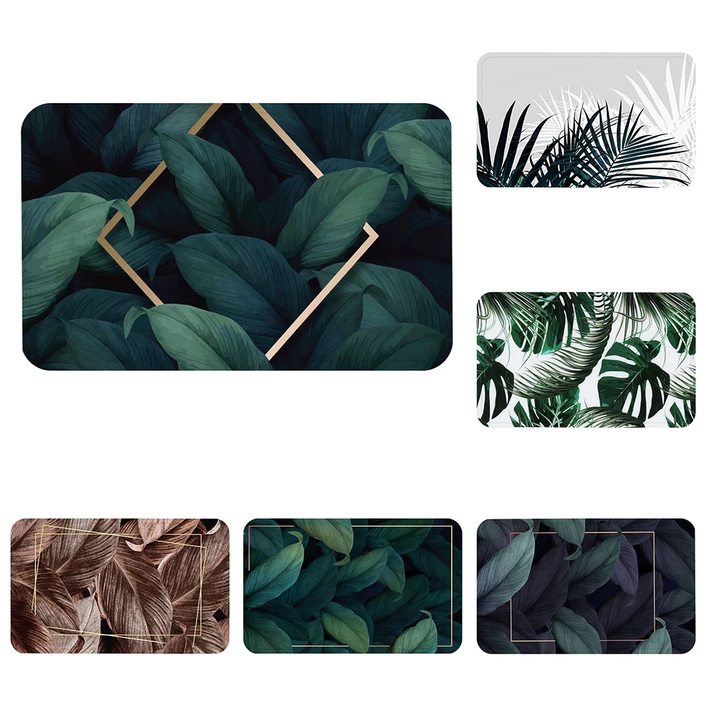 

Tropical Plant Green Leaf Doormat Bath Kitchen Carpet Decorative Anti-Slip Mats Room Car Floor Bar Rugs Door Home Decor Gift