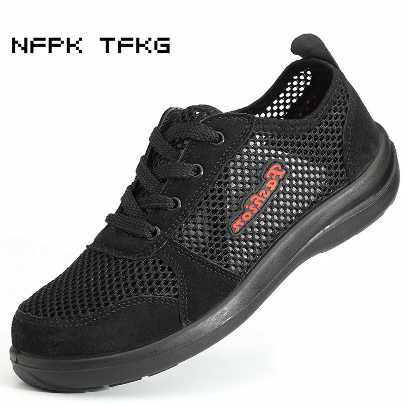Malha Do Ferramentas Toe Sapatos Respirável Moda De Botas Luz Conforto Segurança E Steel Trabalho Homens Tamanho Verão Caps Grande Anti Nova furo Dos 6Bq0w