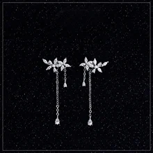 Роскошные брендовые 925 пробы серебряные серьги с кисточками в виде цветов для женщин и девушек романтичные серьги вечерние ювелирные изделия Pendientes Brincos