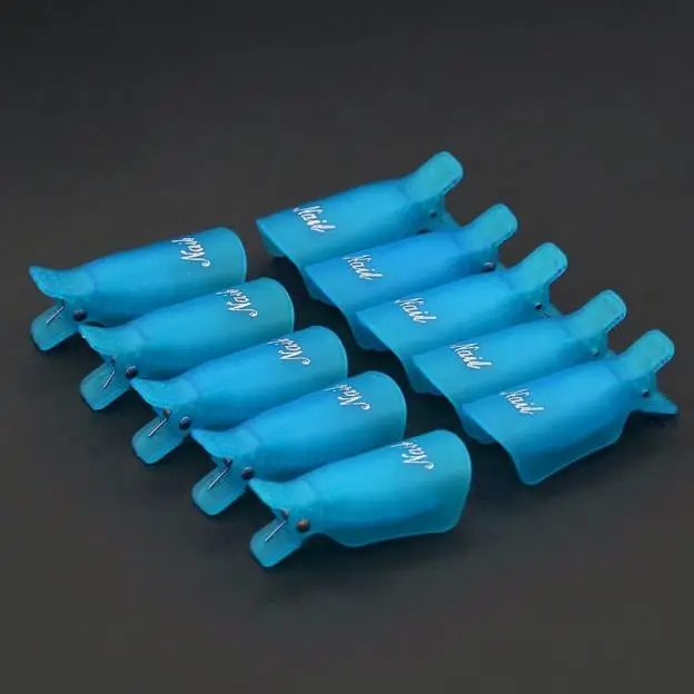 Новинка 10 шт пластик дизайн ногтей замочить колпачок клип средство для снятия УФ гель-лака обертывание инструмент дизайн ногтей замочить гель очиститель ногтей желтый