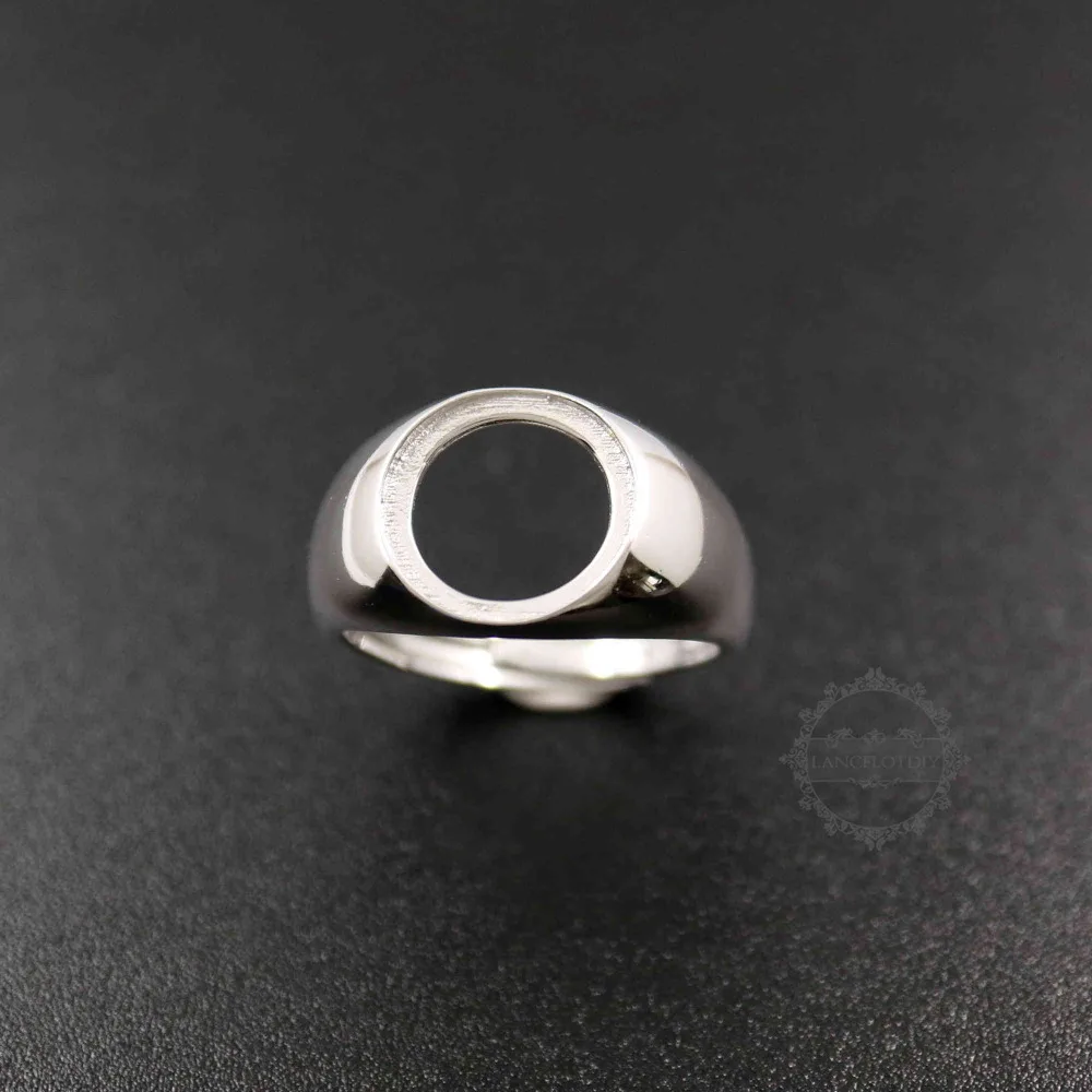 12MM round bezel 925 sterling silver ring setting bezel basic ring size ...