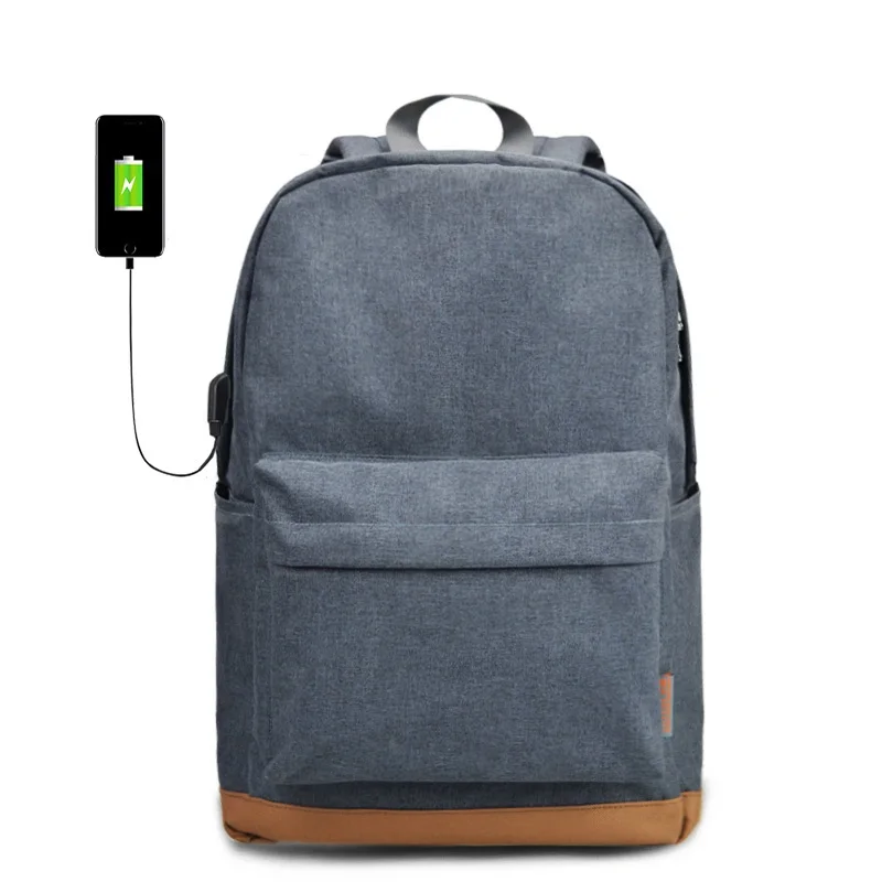 TINYAT, большая школьная сумка, рюкзак для подростков, mochila, 15 дюймов, рюкзак для ноутбука, USB зарядка, рюкзаки для отдыха, путешествия, рюкзак, серый - Цвет: Light Grey USB